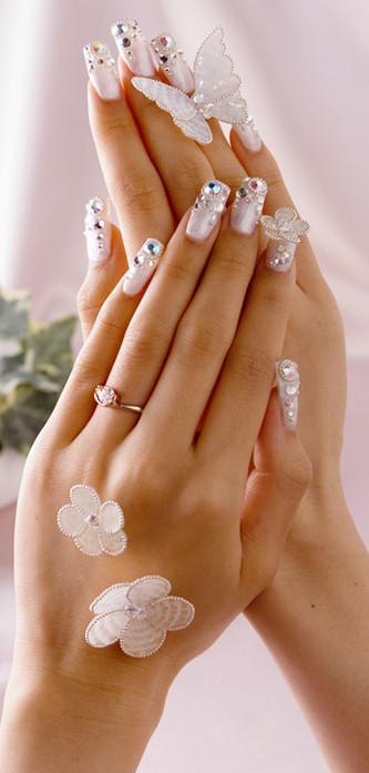 Butterfly Themed Nail Art for Brides for their Wedding day
