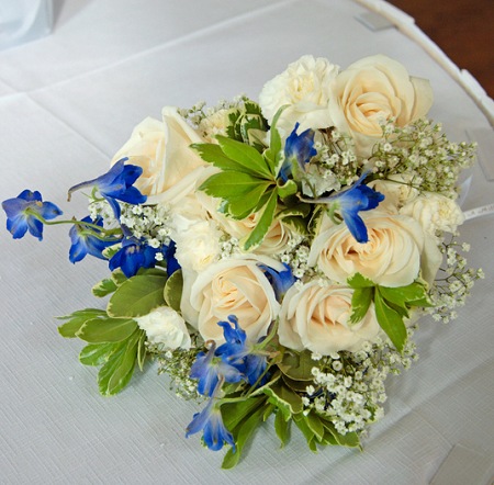 Wedding flowers with delphiniums