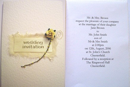 Yellow Rose Wedding Invitation - Wedding Craft