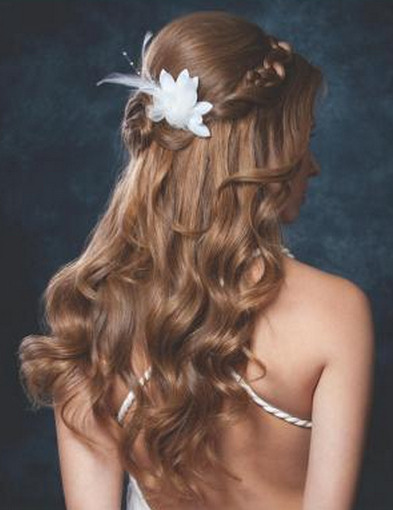 Back view of the romantic fairytale wedding hairstyle