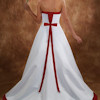 White Dress with Colored Bodice Band