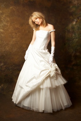 Taffeta and Tulle Ball Gown Wedding Dress