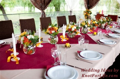 Brown & Pink Wedding Table Decoration