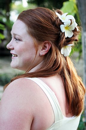Casual Half Updo with Flowers