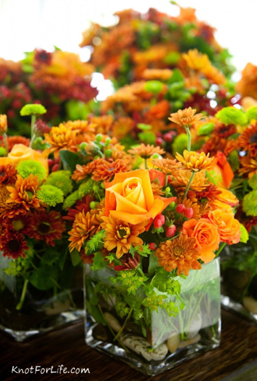 Orange Flowers DIY Wedding Centerpieces
