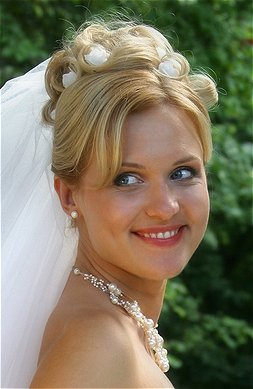 Piled Updo with Flowers - Wedding hairstyle