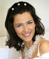 Bridal Hairstyle - Simple Hairstyle with White Rose Pins