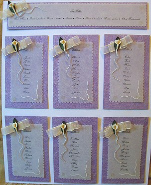 Lilac and Lilies Table Plan - DIY Wedding Craft