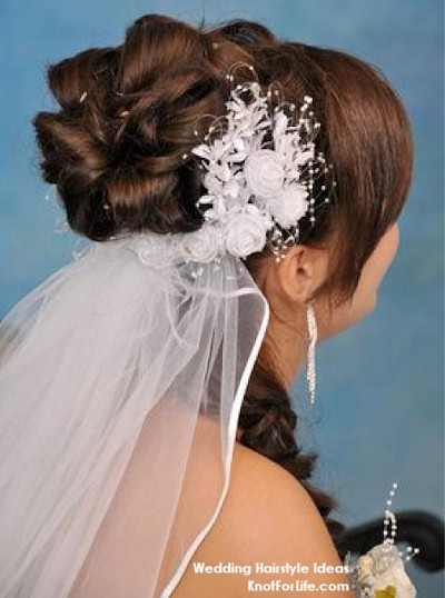 Loopy Bun Wedding Hairstyle with Veil