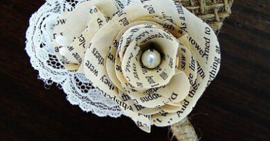 Book Page Rose Boutonniere for Groom