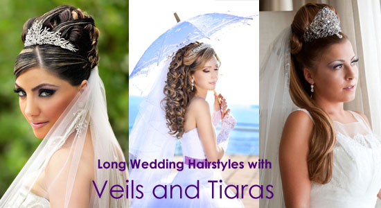 Bridal Hairstyles with Veils and Tiaras